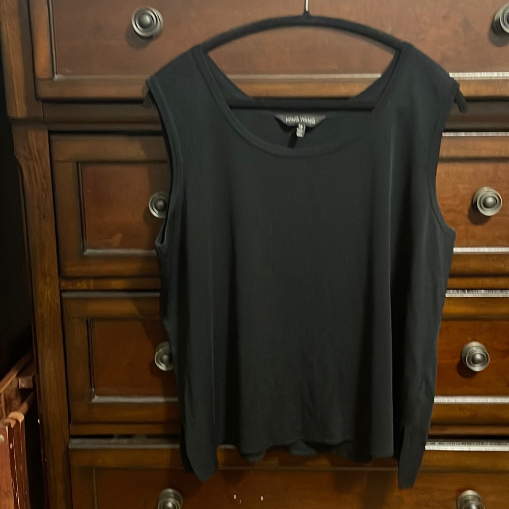 Ming Wang black knit top, size 1x